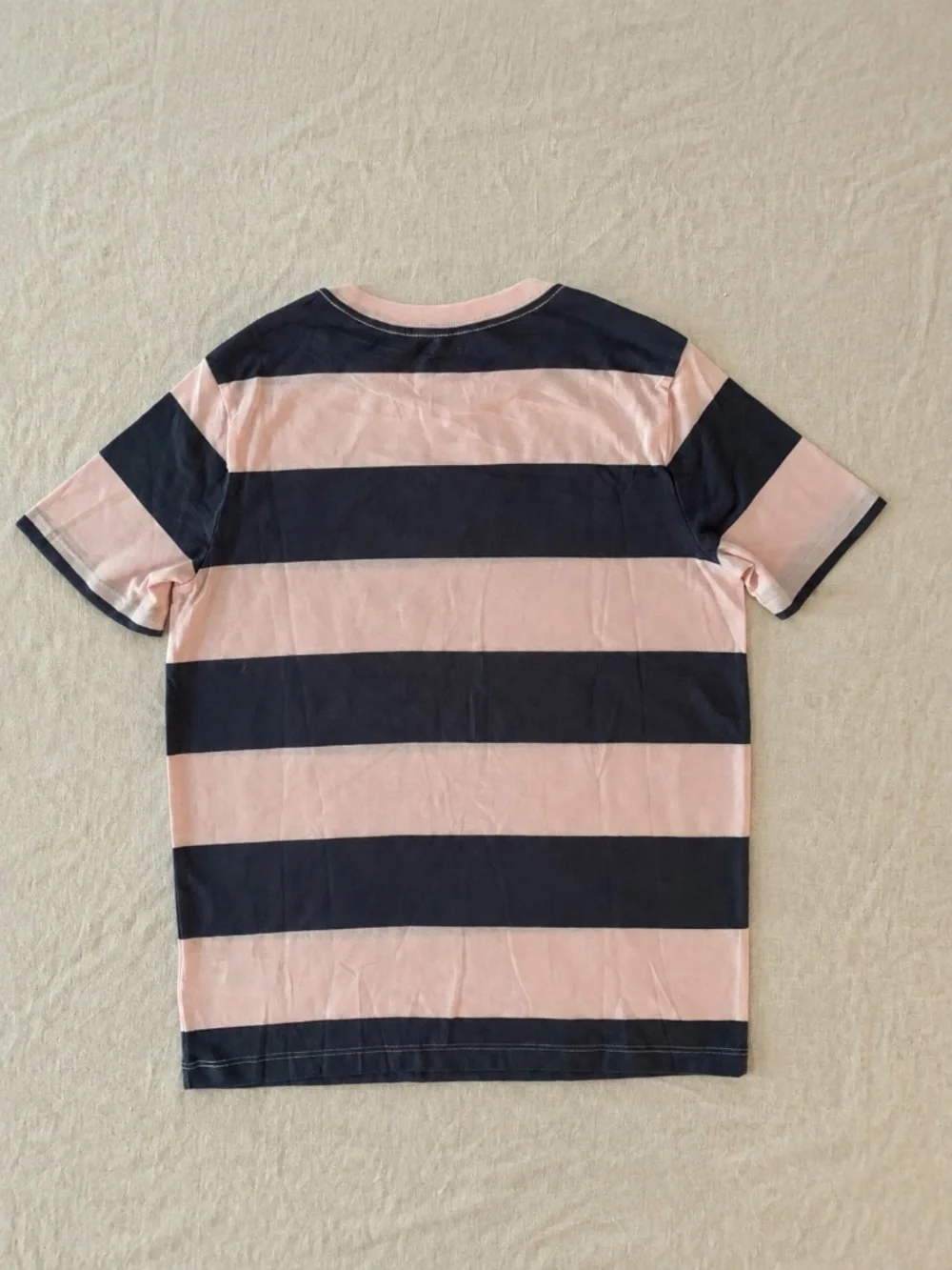 Old Navy Kids Pink Navy Wide Stripe T-Shirt Size L 10-12